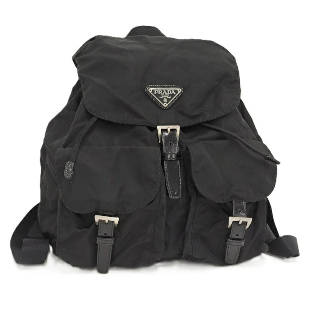 Prada Backpack Daybag Rucksack Plate Black